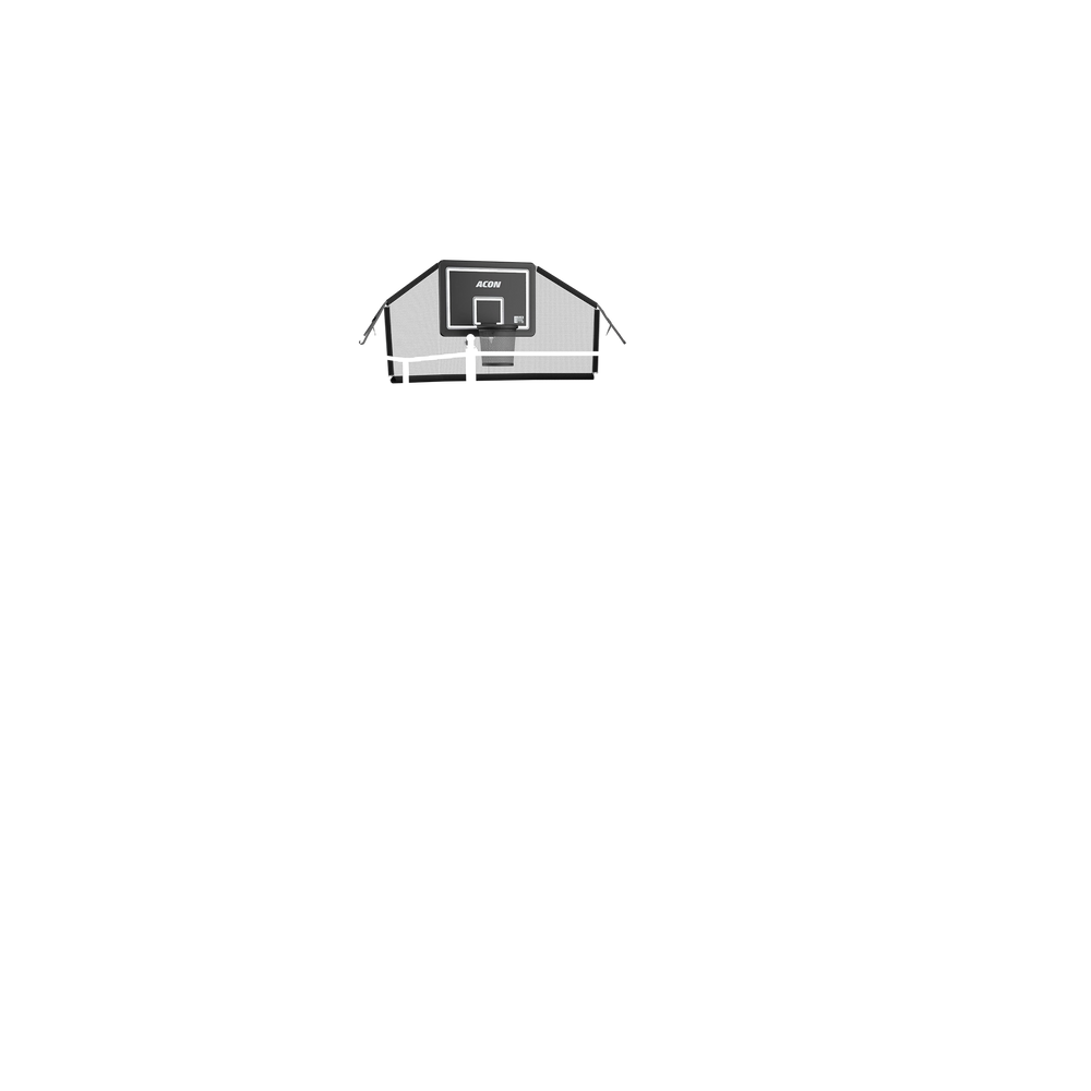 Basketball hoop and net for a 10ft trampoline
