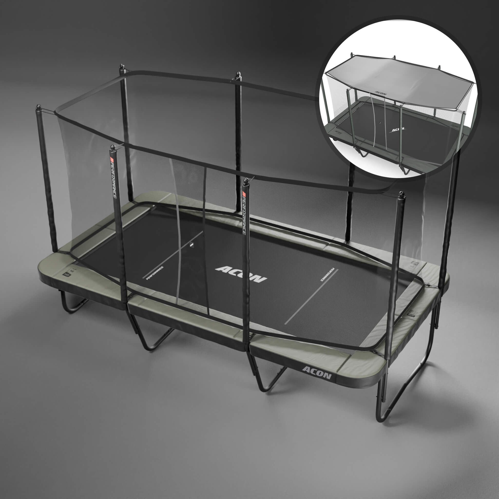 ACON 16 HD PRO Rectangular Trampoline with Net and Ladder