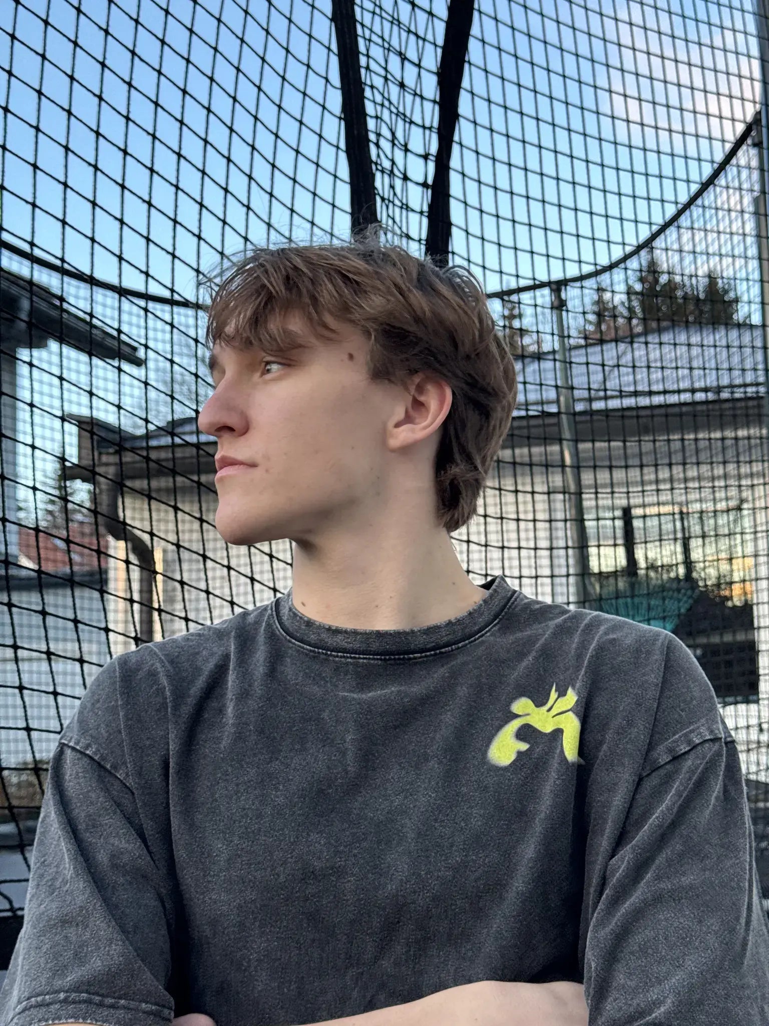Close up of trampoline athlete Niklas Distler.