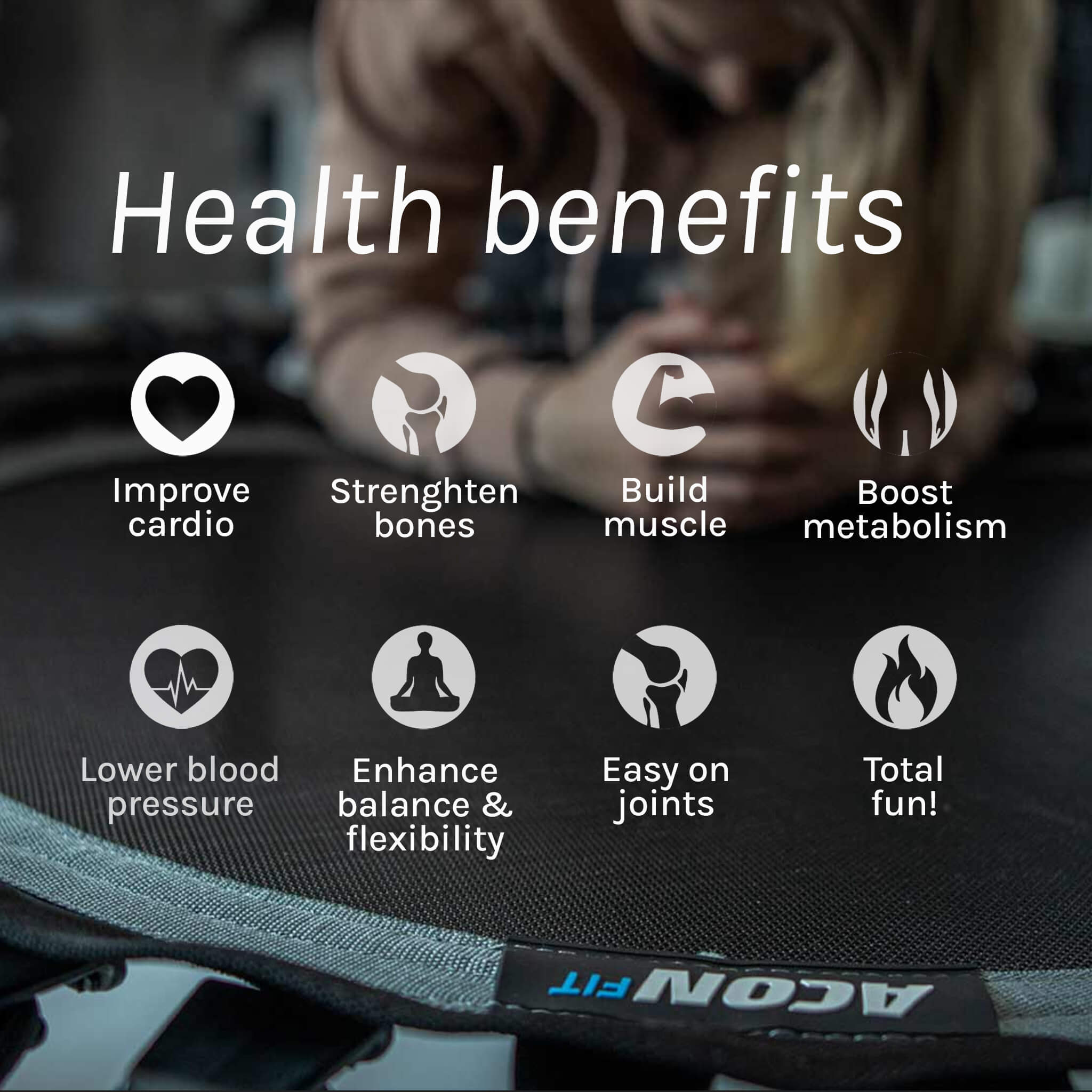 ACON FIT 44in Trampoline Round White Enhance your performance