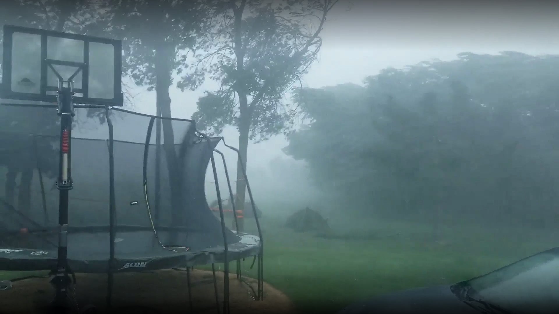 Acon trampoline in a storm