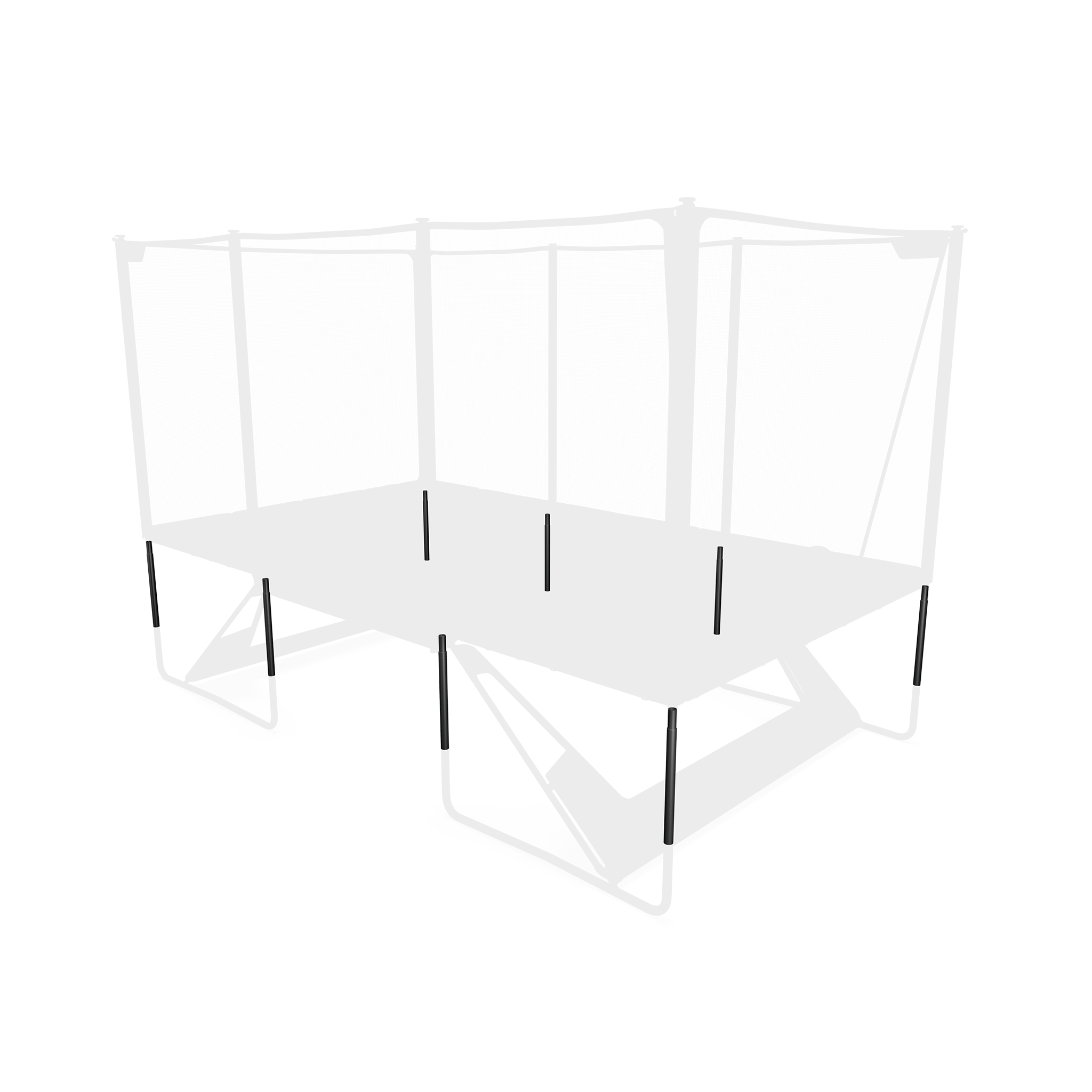 Acon X Height Kit tubes installed on a faded trampoline image.
