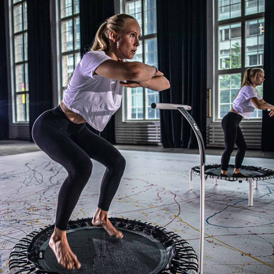 ACON Fit 44in Round Rebounder White Fitness Trampoline