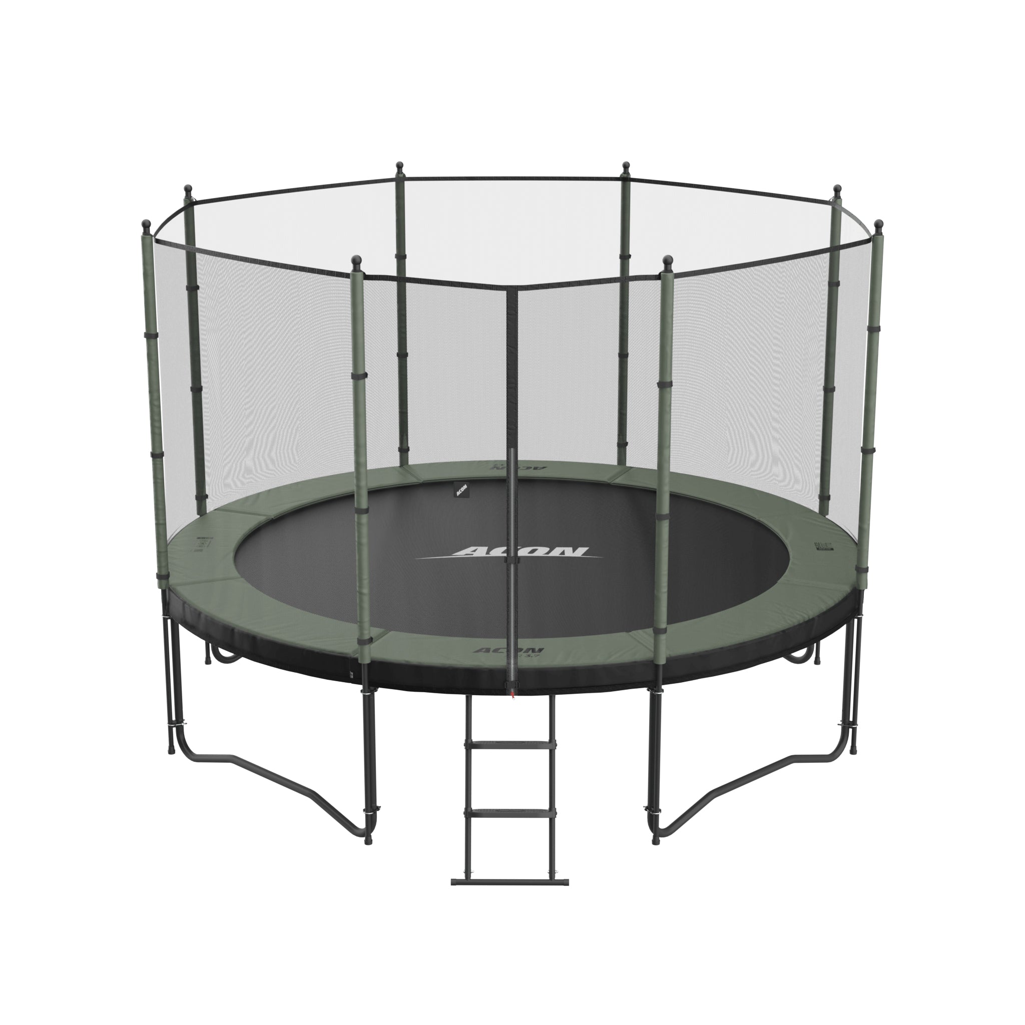ACON Air 12ft Trampoline with Standard Enclosure and ladder.