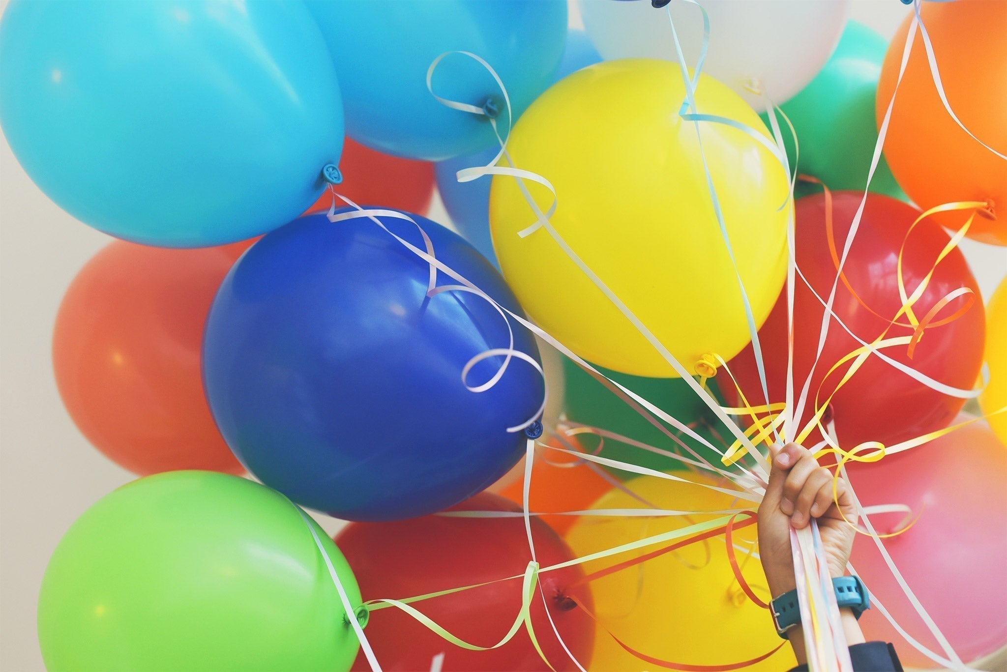 Balloons in various colors for a trampoline party