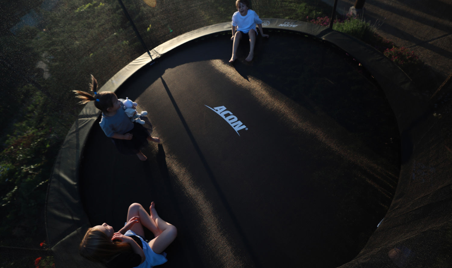 Kids on a trampoline