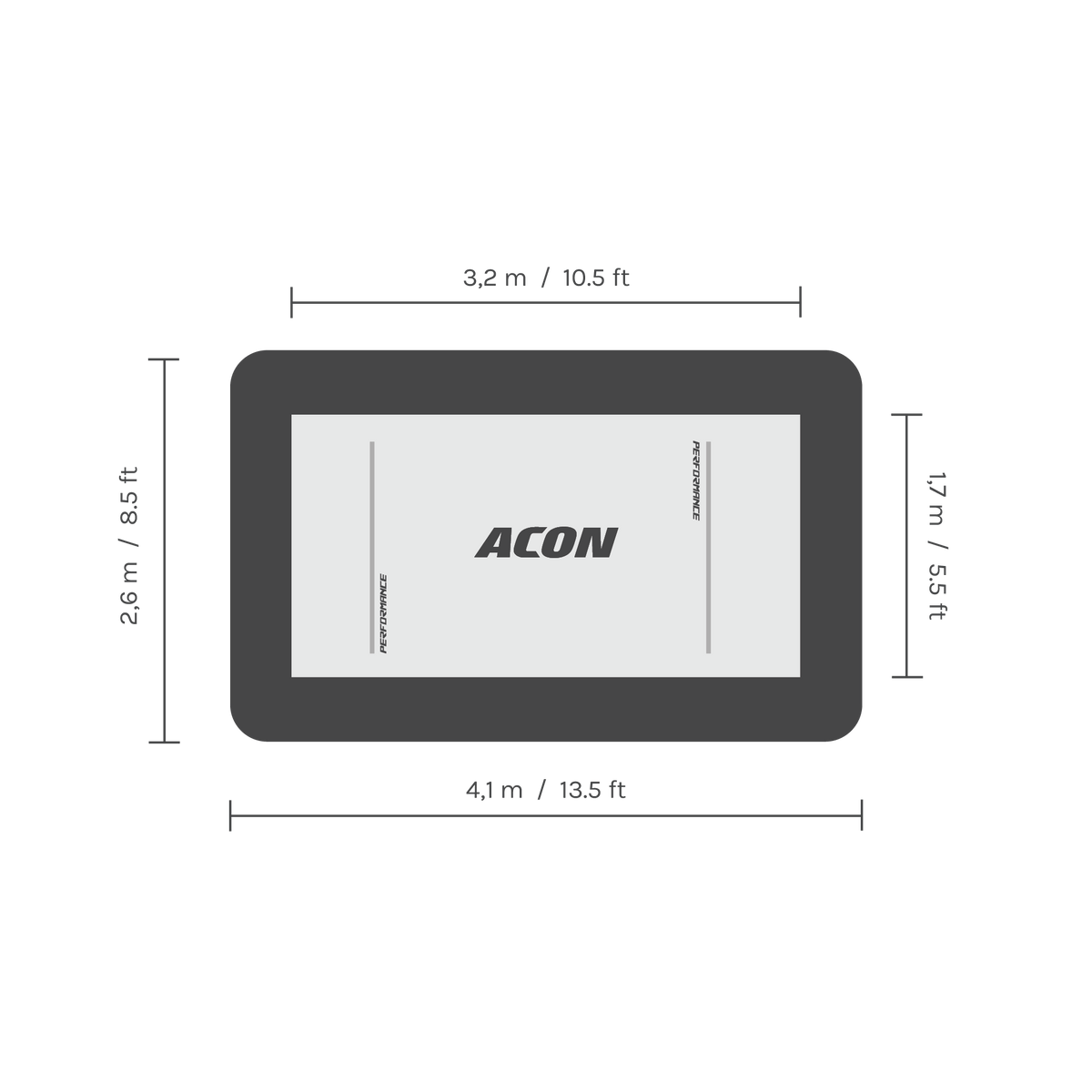 Acon 13HD dimensions from top