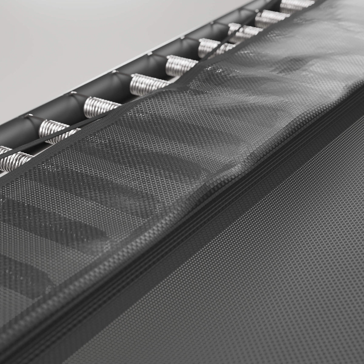 Detail of the skirt covering the springs of the Acon HD trampoline.
