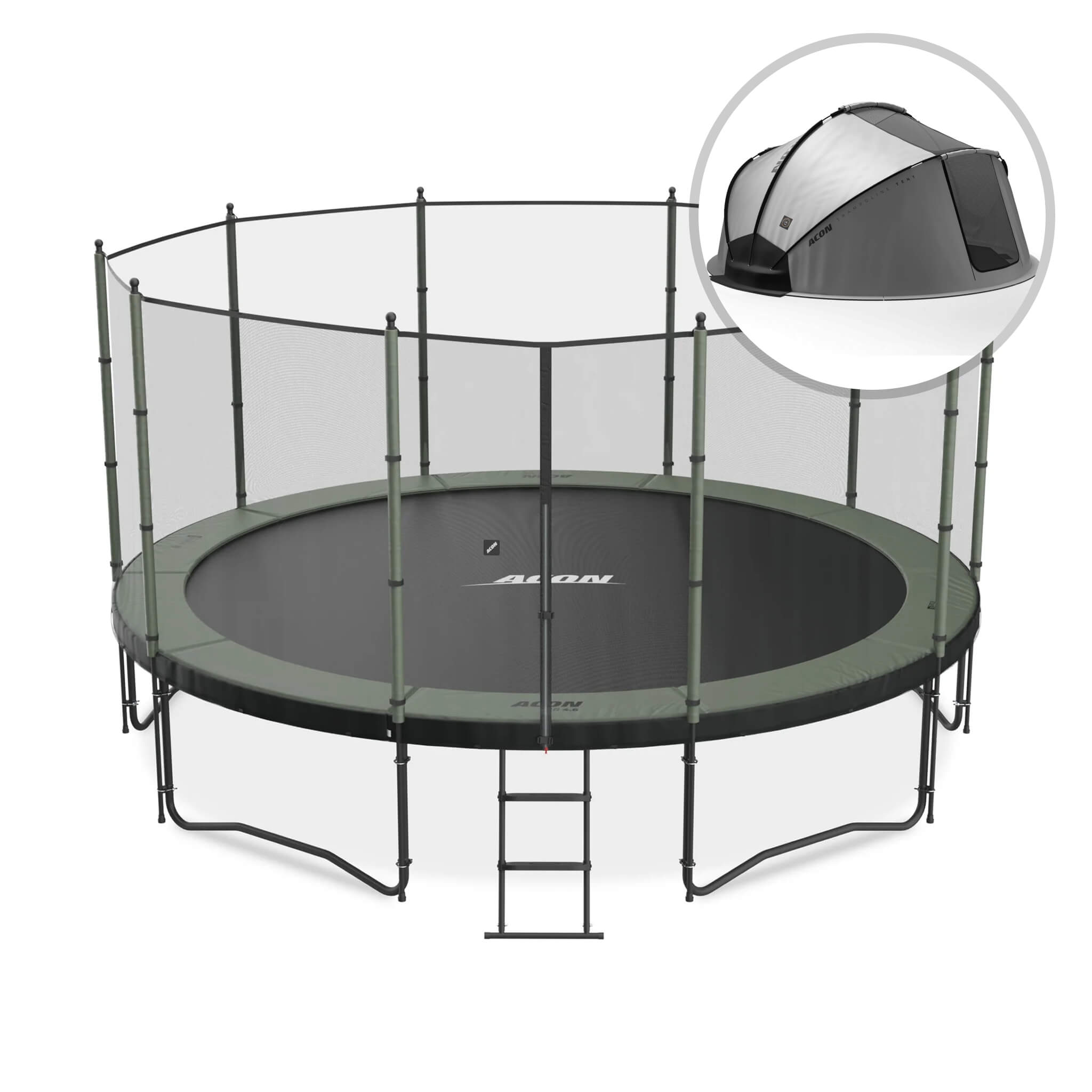 ACON Air 15ft Trampoline with Standard Enclosure + Weather Cover.