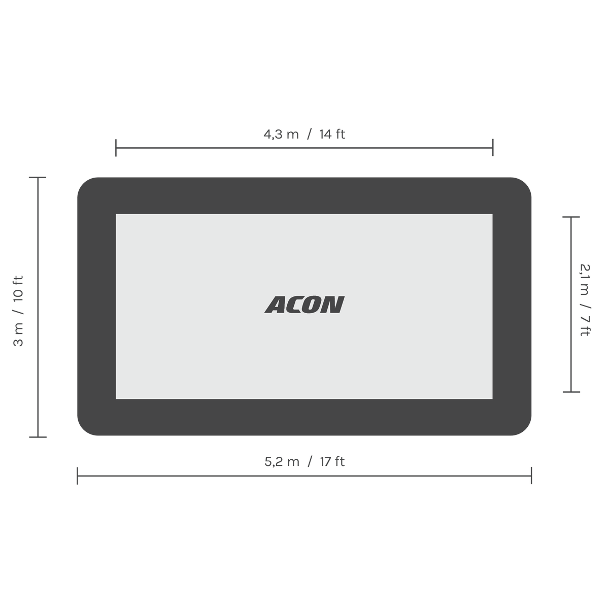 Acon 16HD dimensions from top