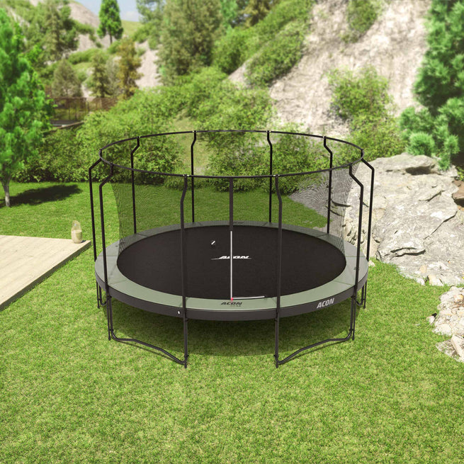 Round Acon 15ft trampoline on the backyard