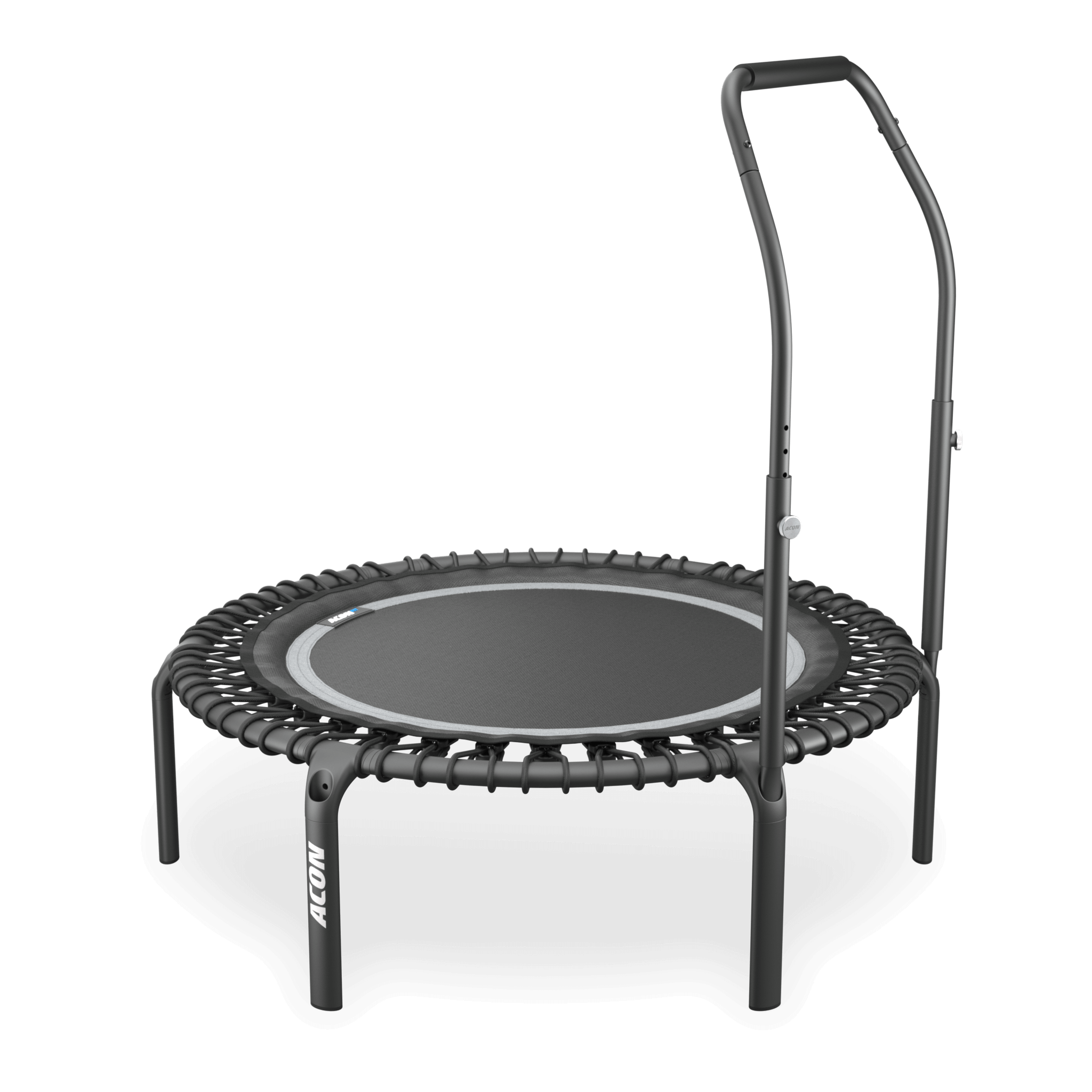 ACON Fit 44in Round Rebounder with Active Handlebar, black.