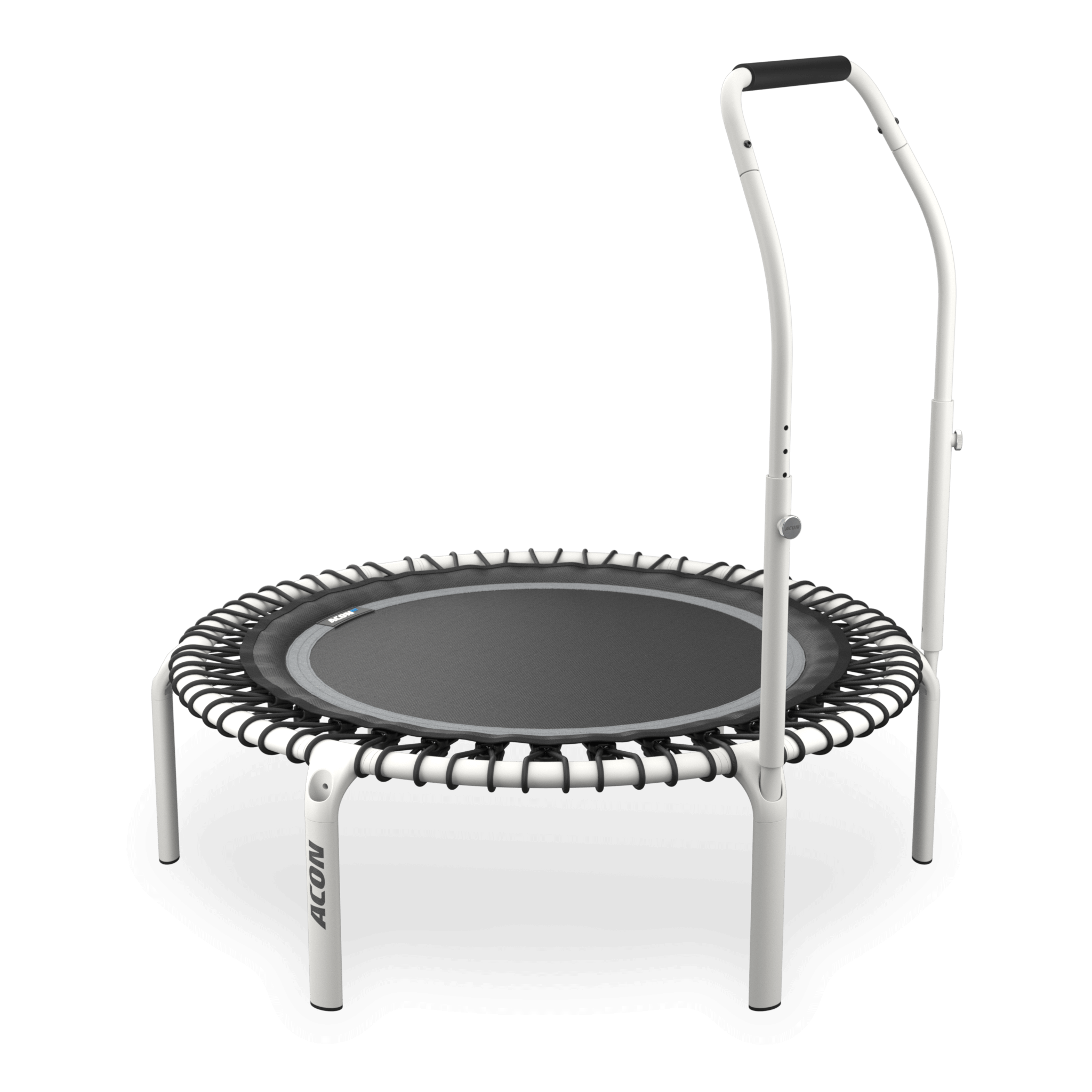ACON Fit 44in Round Rebounder with Active Handlebar, white.