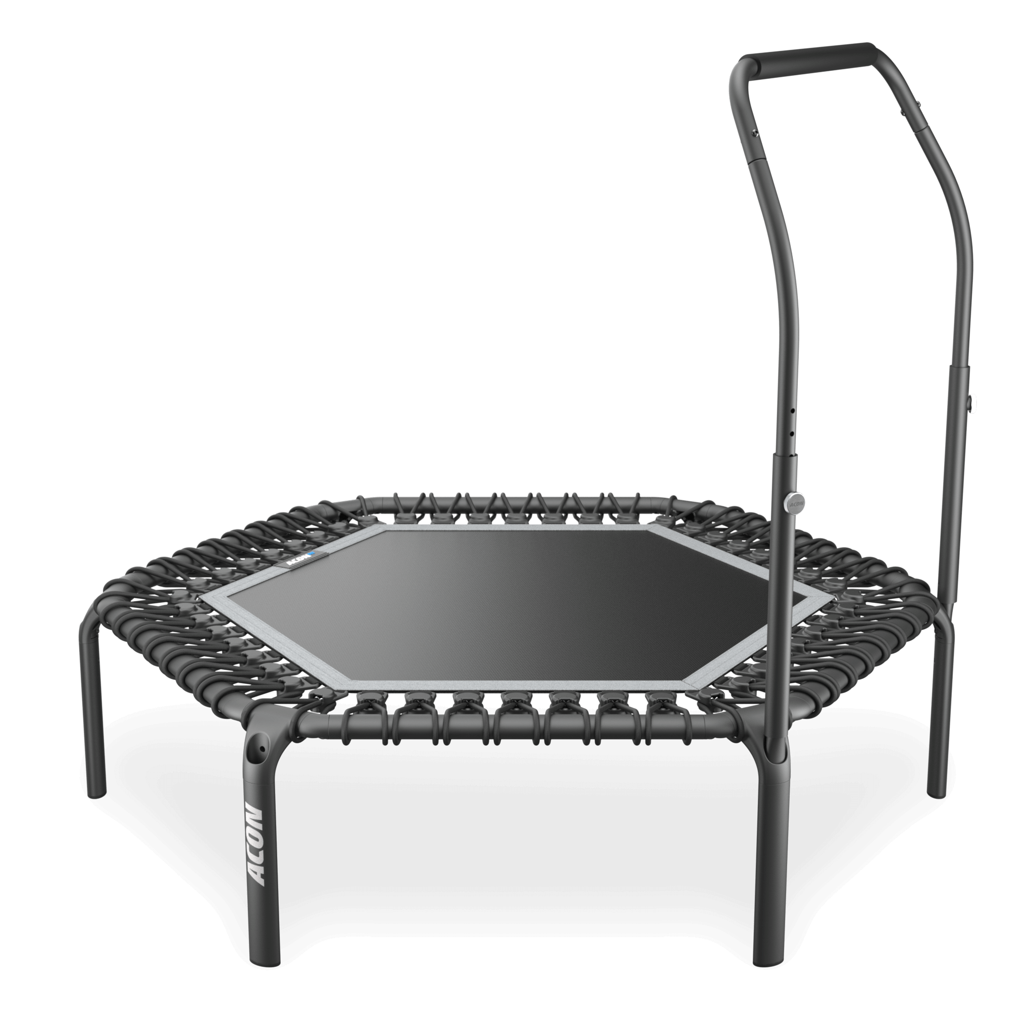 ACON Fit 44in Hexagon Rebounder with Active Handlebar, black.
