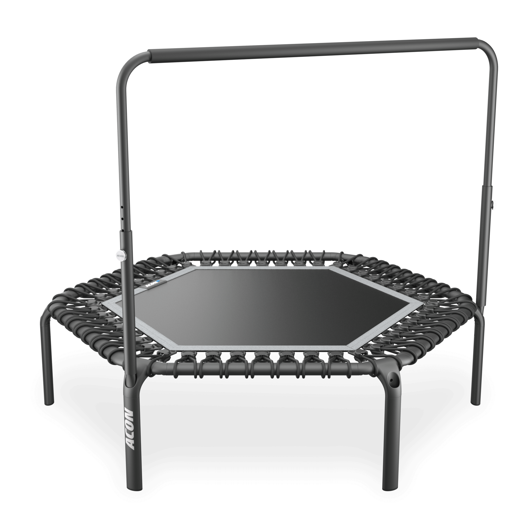 ACON Fit 44in Hexagon Rebounder with Balance Handlebar, black.