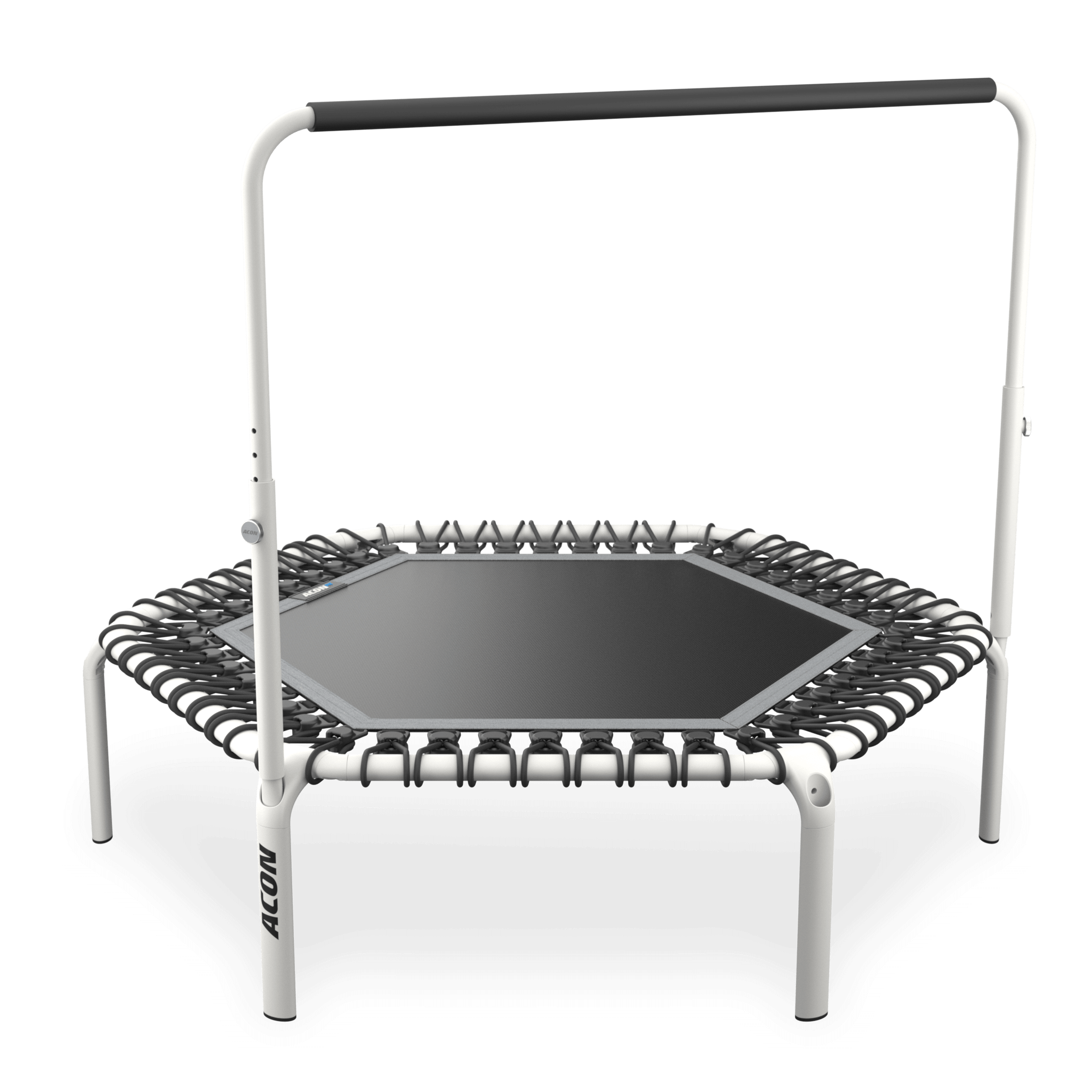 ACON Fit 44in Hexagon Rebounder with Balance Handlebar, white.