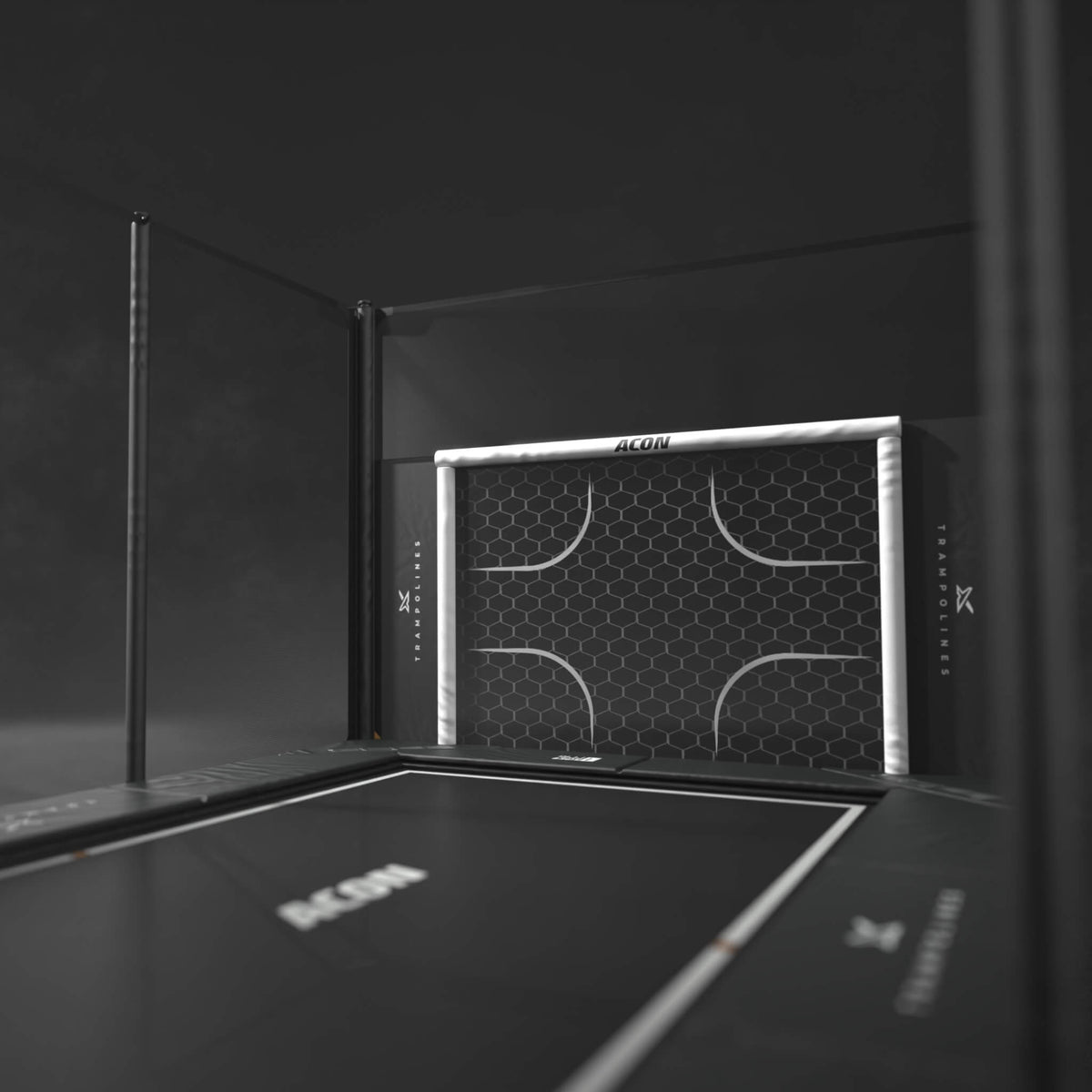 Acon X 17ft Trampoline with soccer goal panel