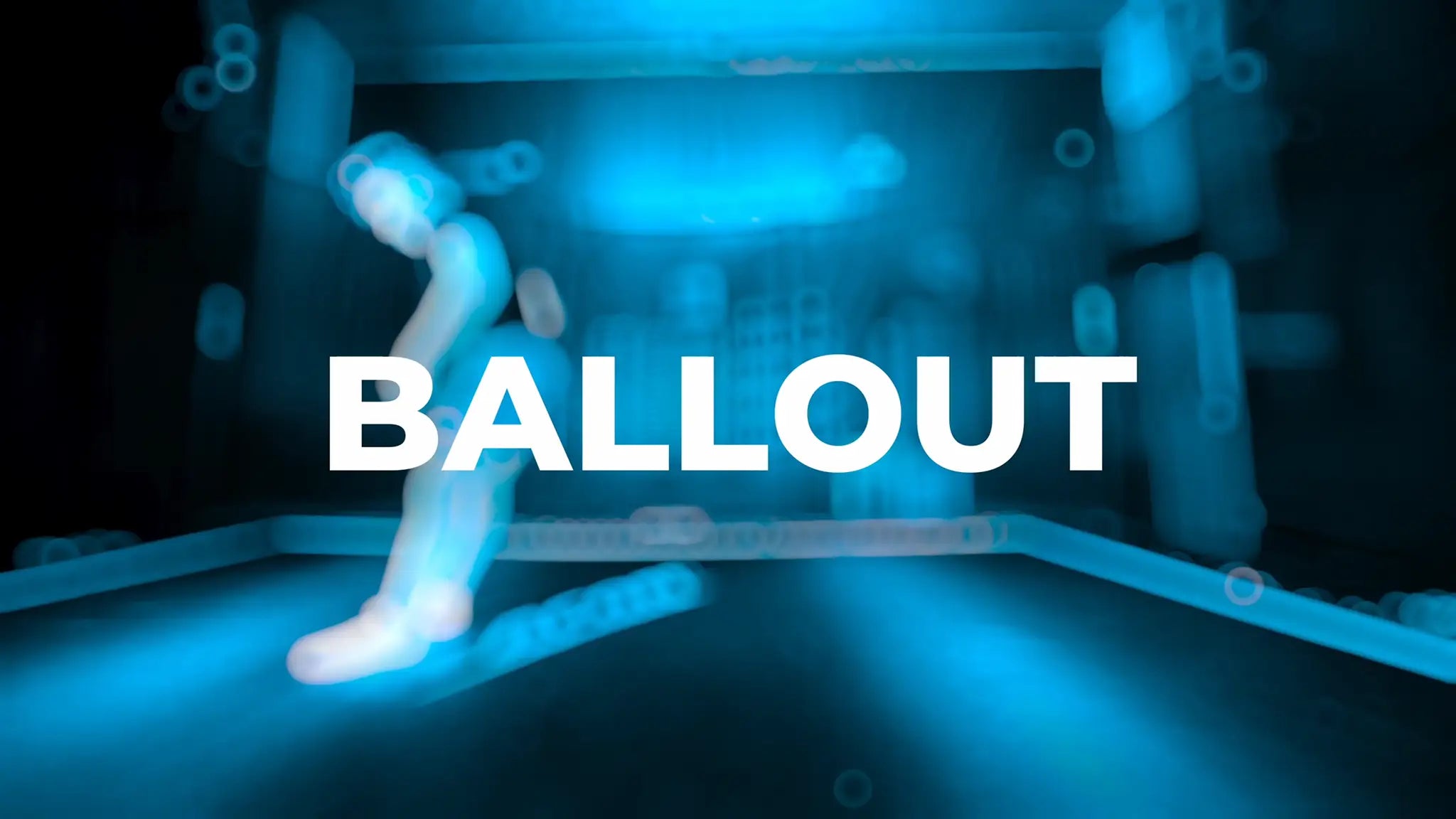 The word "BALLOUT" in bold white text on a dark blue background.