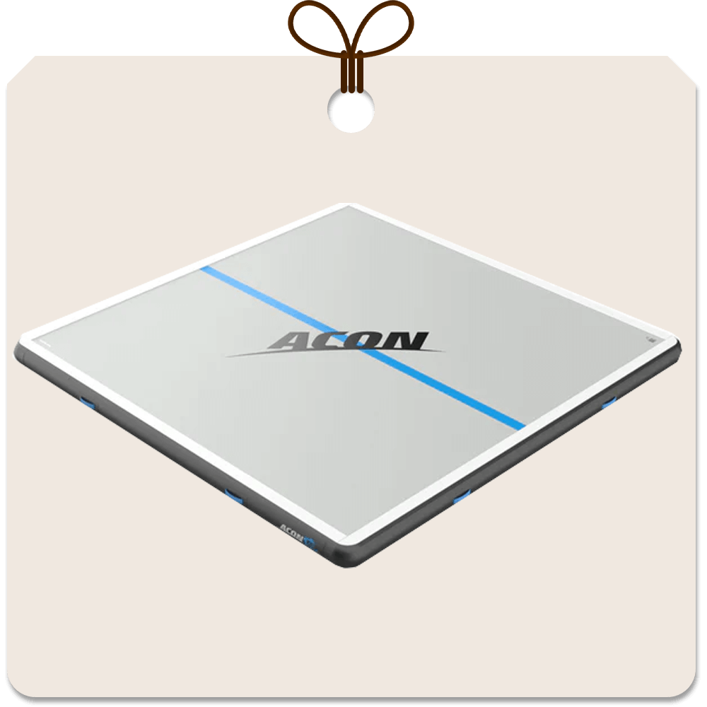 Gift package card with an image of Acon 13ft x 13ft airtrack.