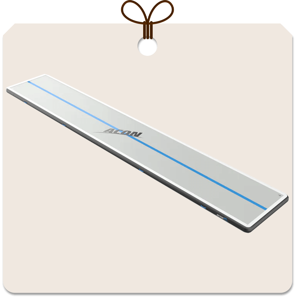 Gift package card with an image of Acon 39ft airtrack.