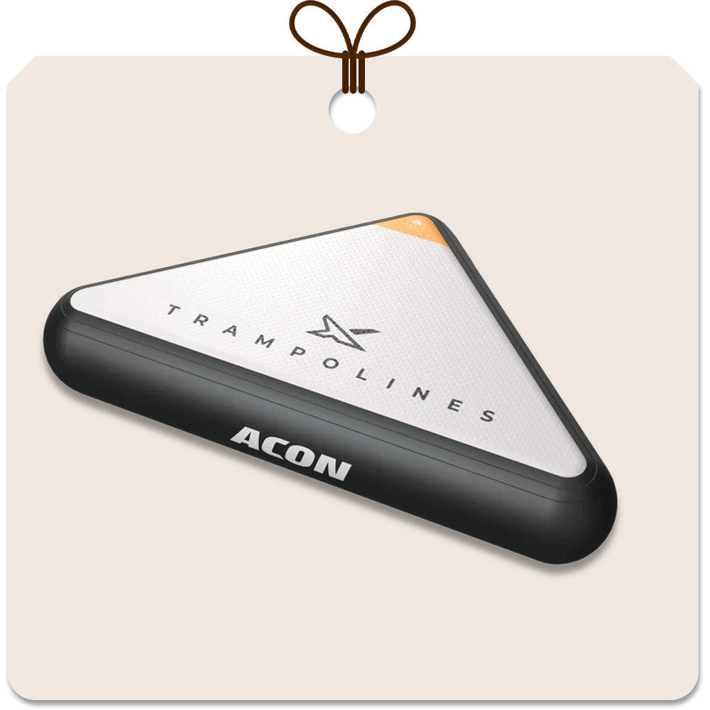 Gift package card with an image of Acon Inflatable Triangle Block for X Trampoline.