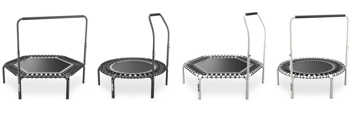 Acon FIT trampolines with handlebars.