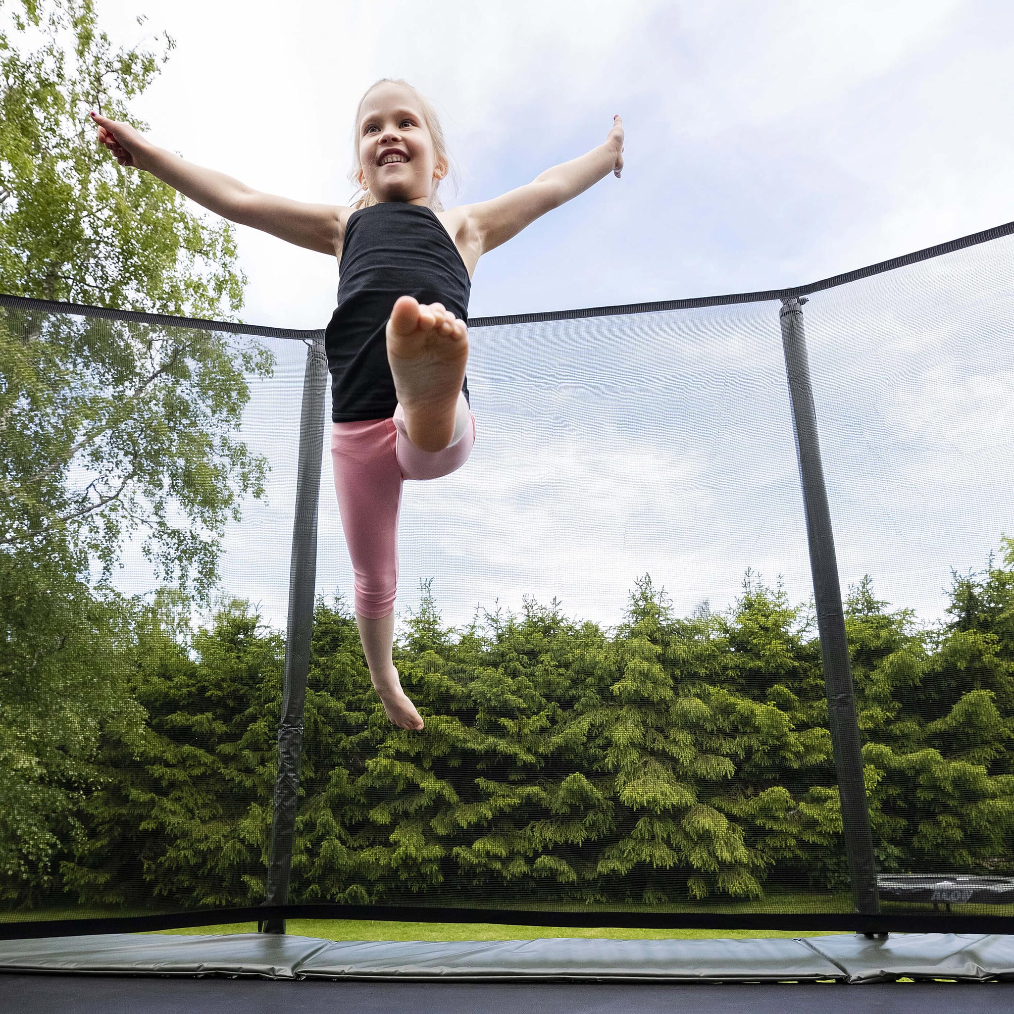 ACON 13 HD Rectangular Trampoline with Net and Ladder