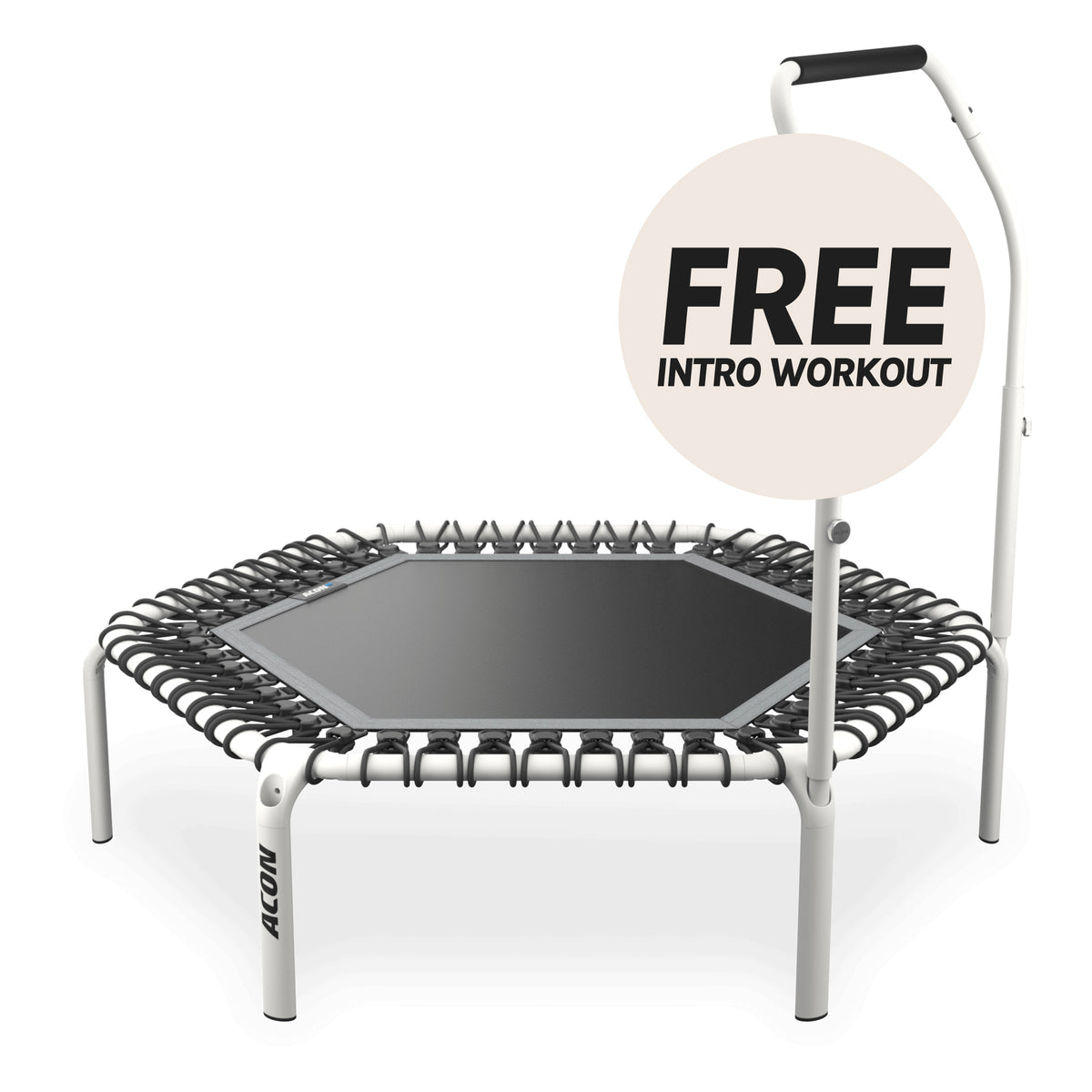 ACON Fit 44in Hexagon Rebounder with Active Handlebar, white.