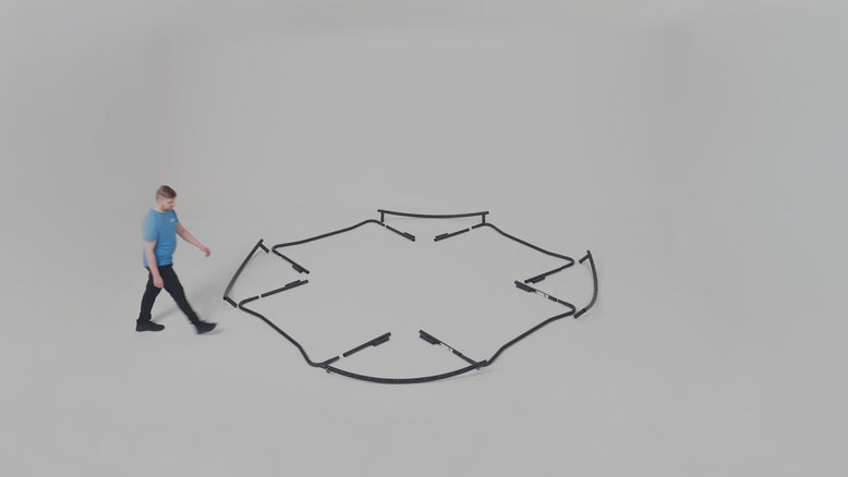 Autoplay video showing the assembly of an ACON Air trampoline in fast motion from start to finish.