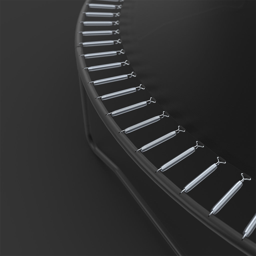 Frame and springs of round ACON Air Trampoline.