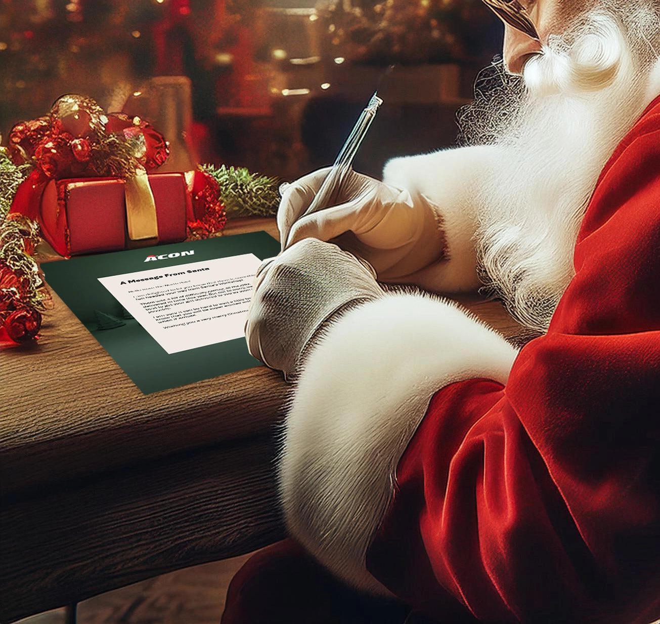 Santa writing a letter.