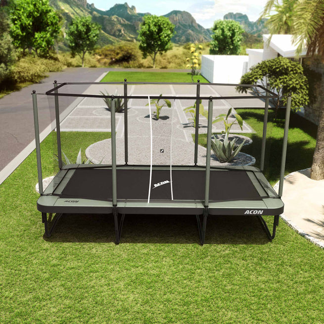 ACON Air 16 Sport HD Performance Rectangular Trampoline with Net and Ladder