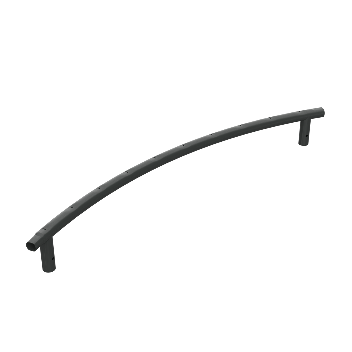 Top rail with leg sockets for ACON Air Trampoline on a white background
