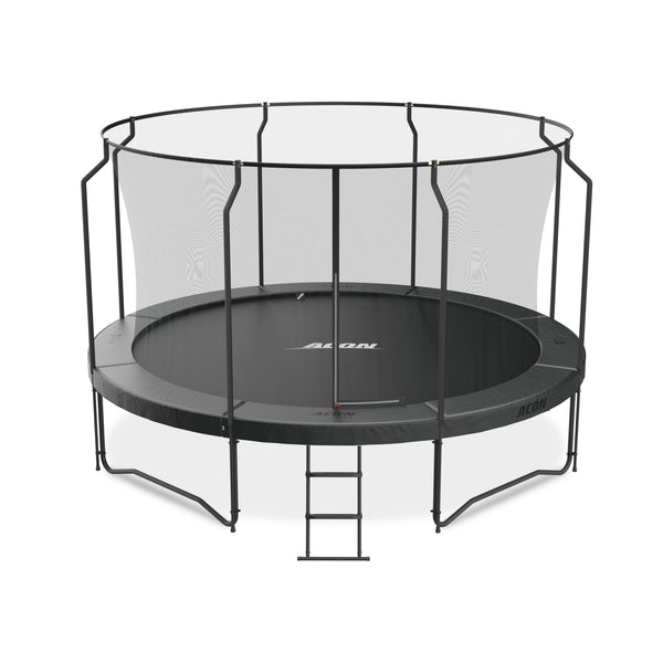 Air 4.3 Black Edition Trampoline 14ft With Premium Enclosure Includes 14ft Round Trampoline And Safety Net 96 Heavy Duty 8.5in Springs