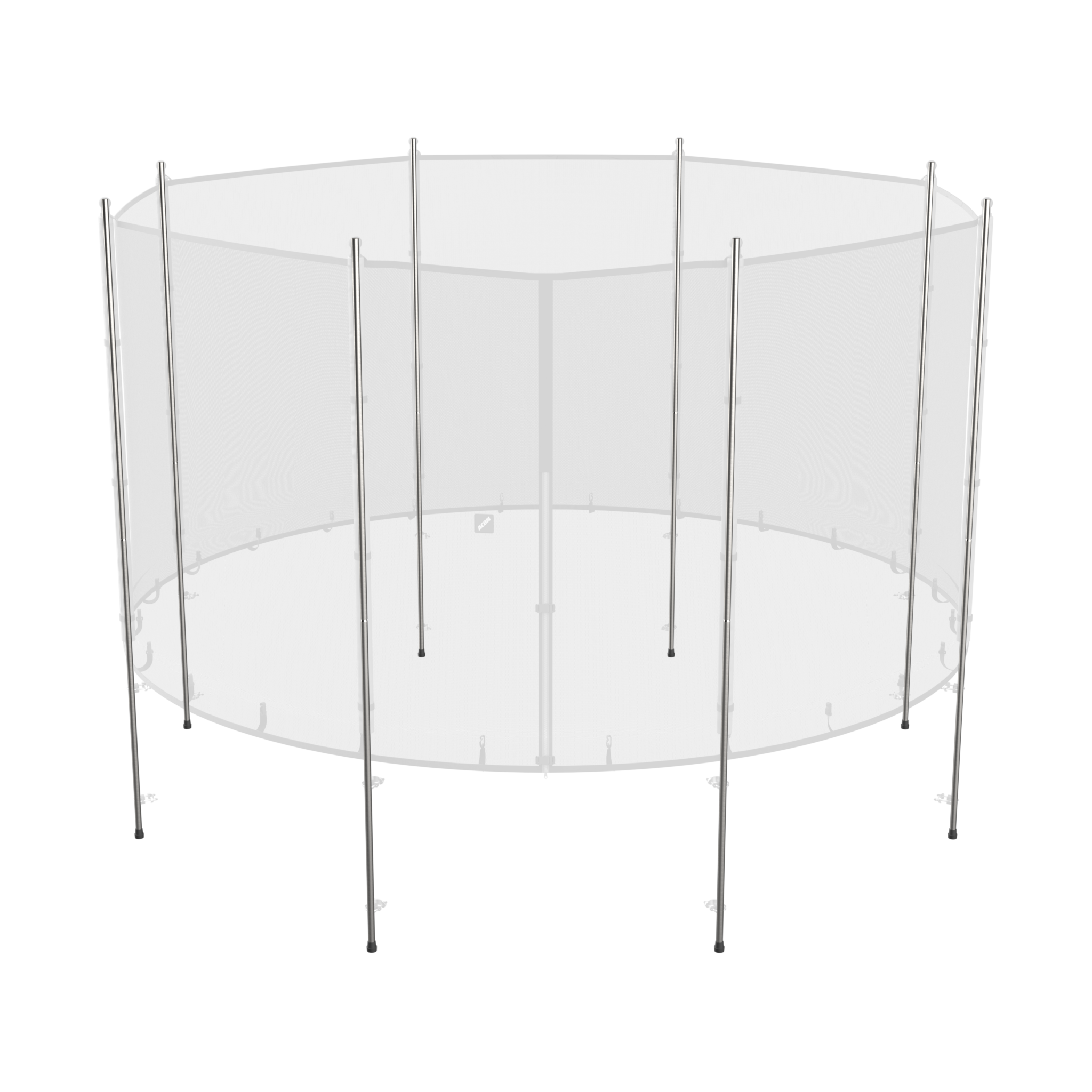 Picture that highlights the Enclosure poles on ACON Standard enclosure, Grey